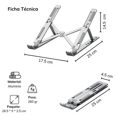 Imagen 2 del producto Soporte Para Macbook Base Notebook Aluminio Vertical Laptop