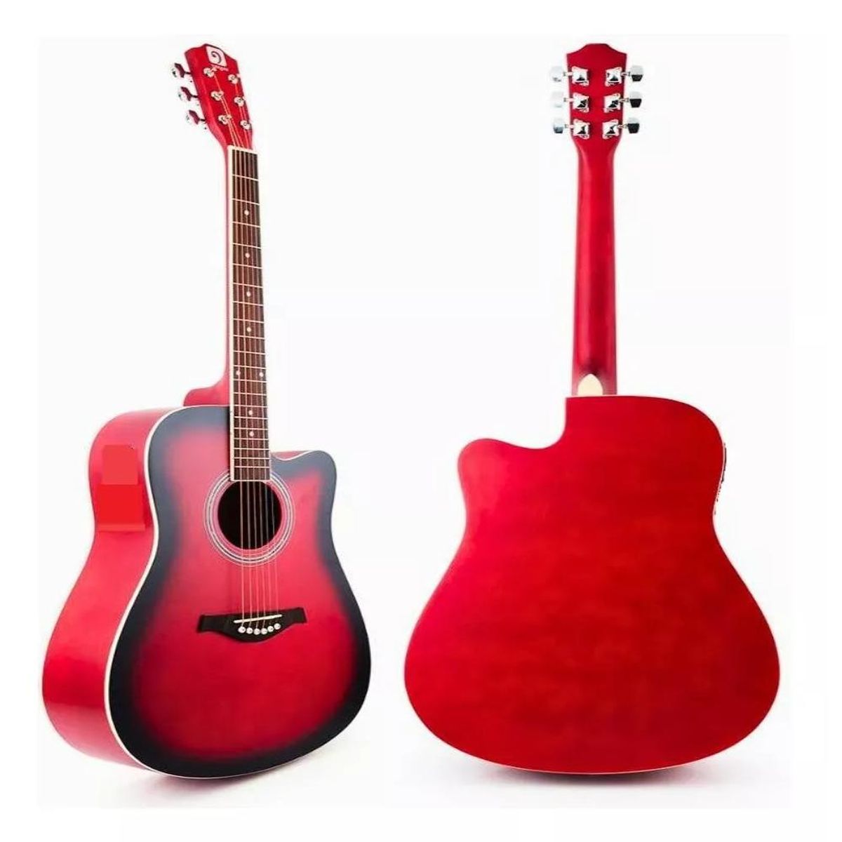 GENERICO - Guitarra Chelldee Cutaway 40 pulg rojo con negro