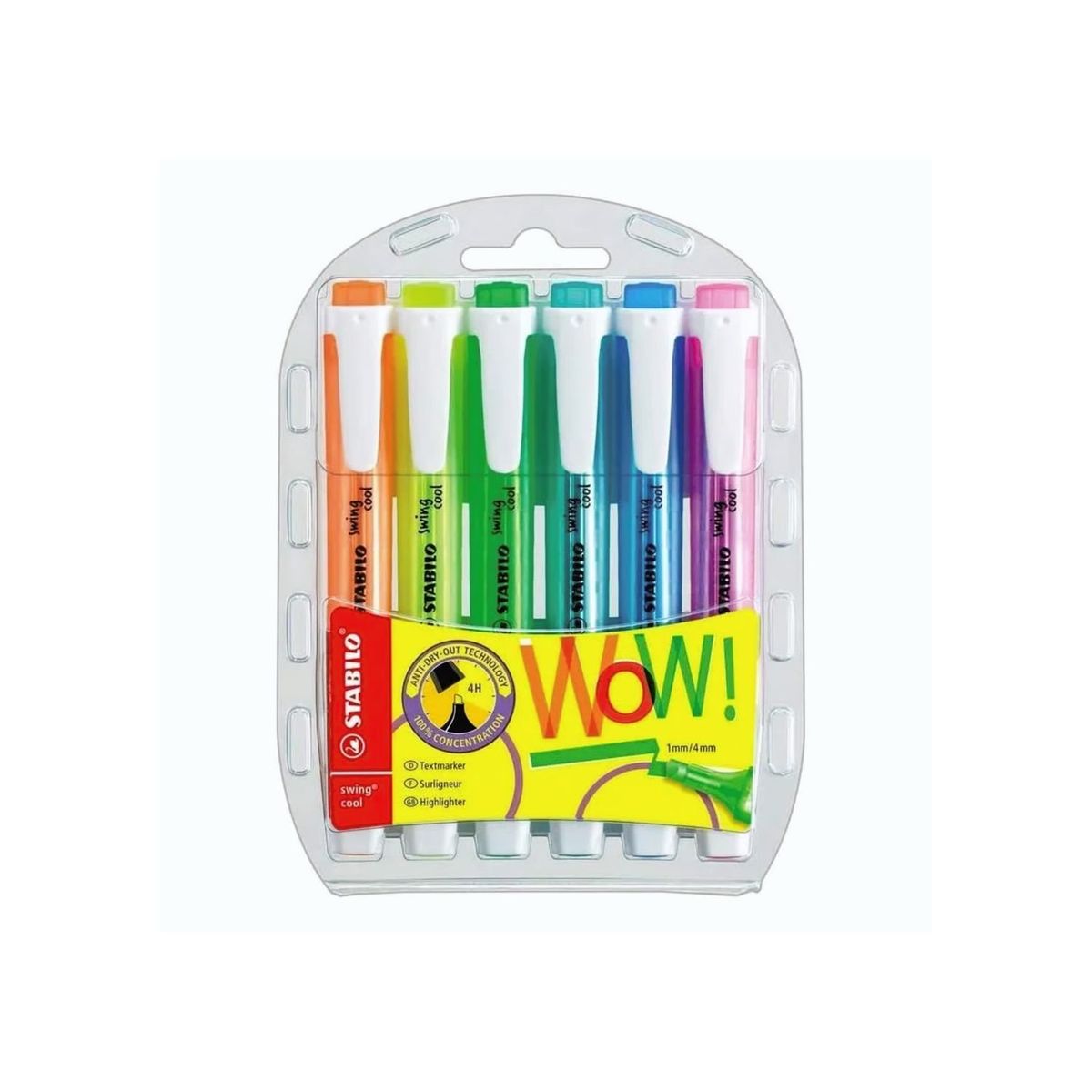 STABILO - Destacador Resaltador 6 Colores Fluor Swing Cool Stabilo
