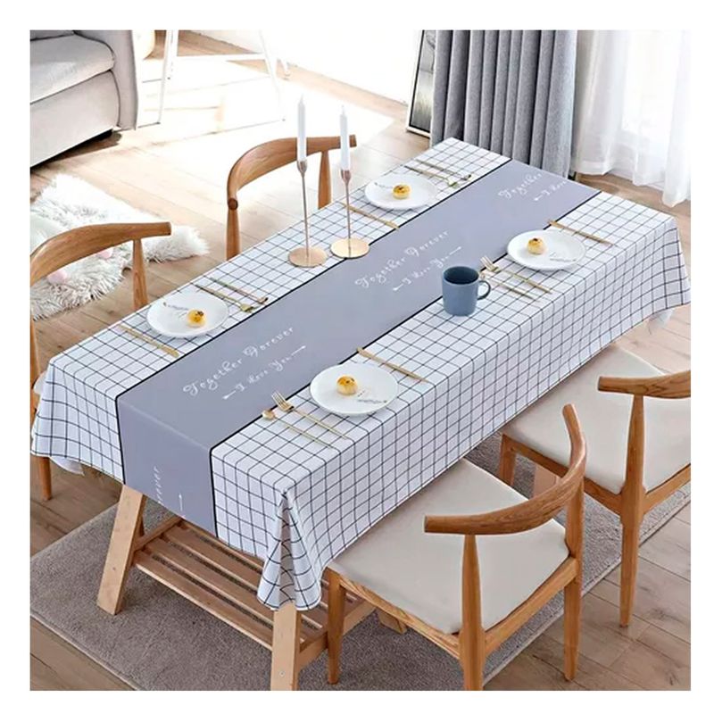 ESHOPANGIE - Mantel Impermeable Diseño Rectangular 140x220cm Blanco