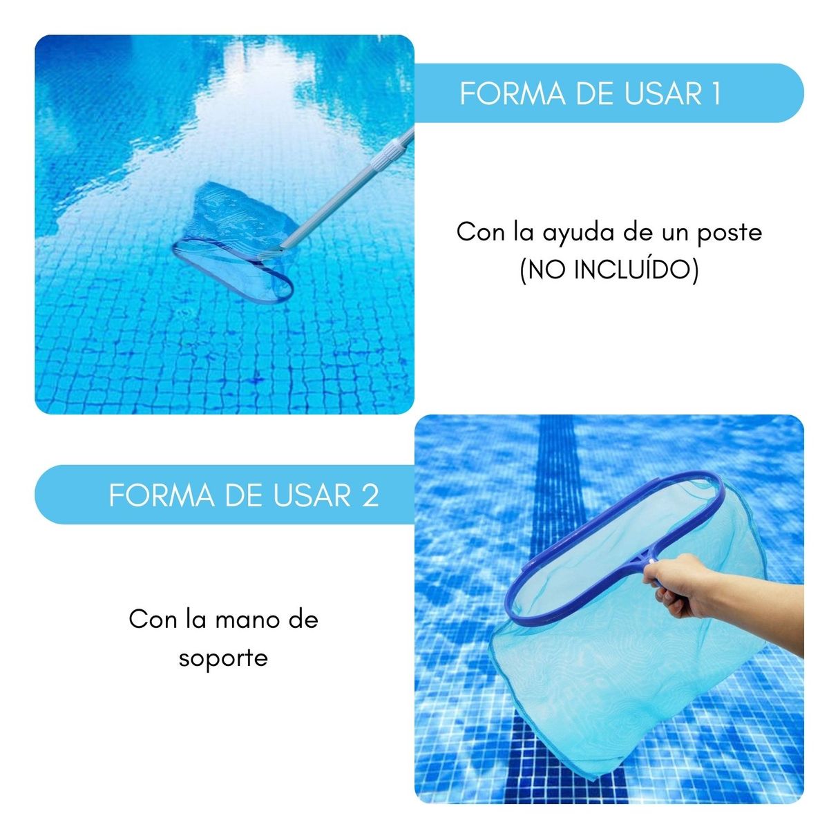 GENERICO - Malla Recogedor De Fondo Plastico Piscina Saca Hojas
