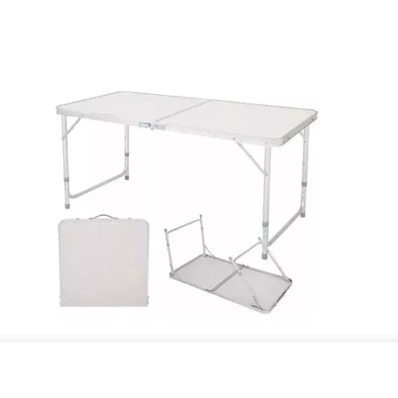 GENERICO - Mesa Plegable Blanca Transportable Lavable Camping 120x60cm