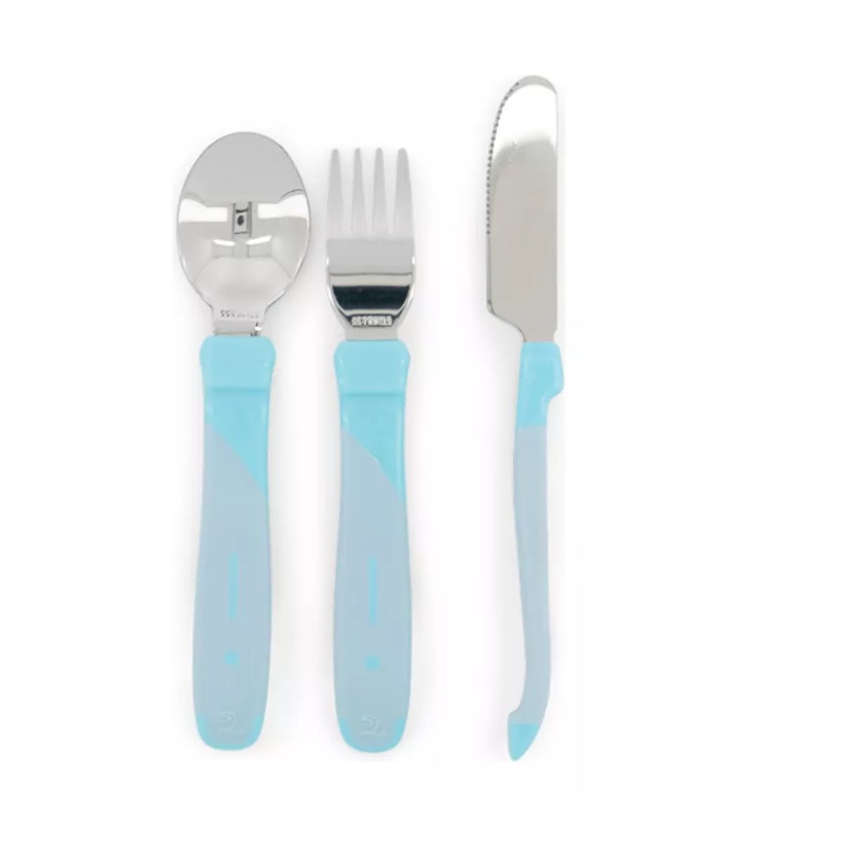 TWISTSHAKE - Cubiertos Twistshake de Acero Inoxidable para Bebés Azul12m+