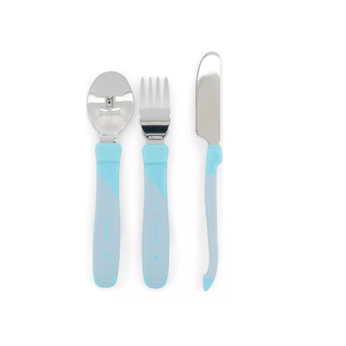 TWISTSHAKE - Cubiertos Twistshake de Acero Inoxidable para Bebés Azul12m+