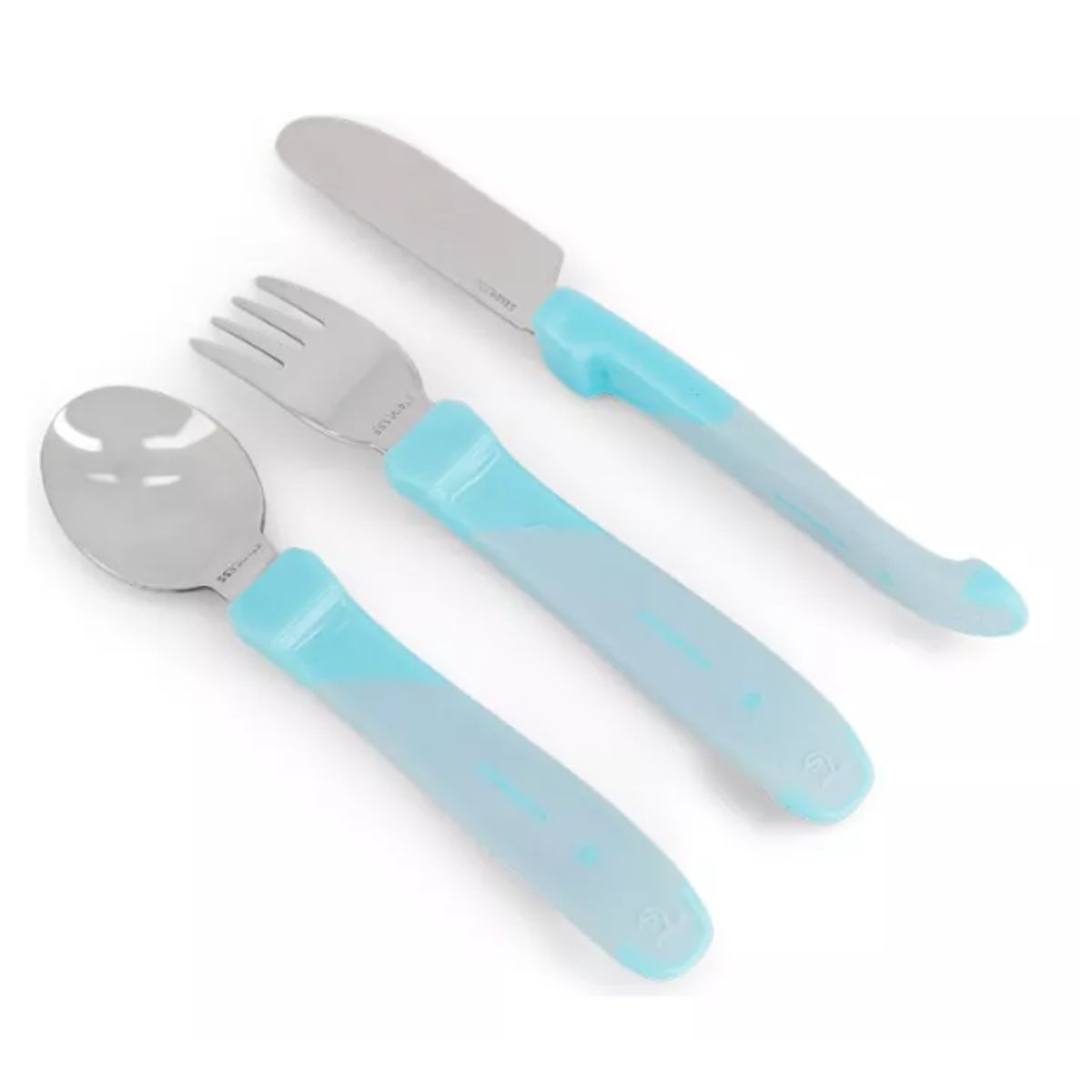 TWISTSHAKE - Cubiertos Twistshake de Acero Inoxidable para Bebés Azul12m+