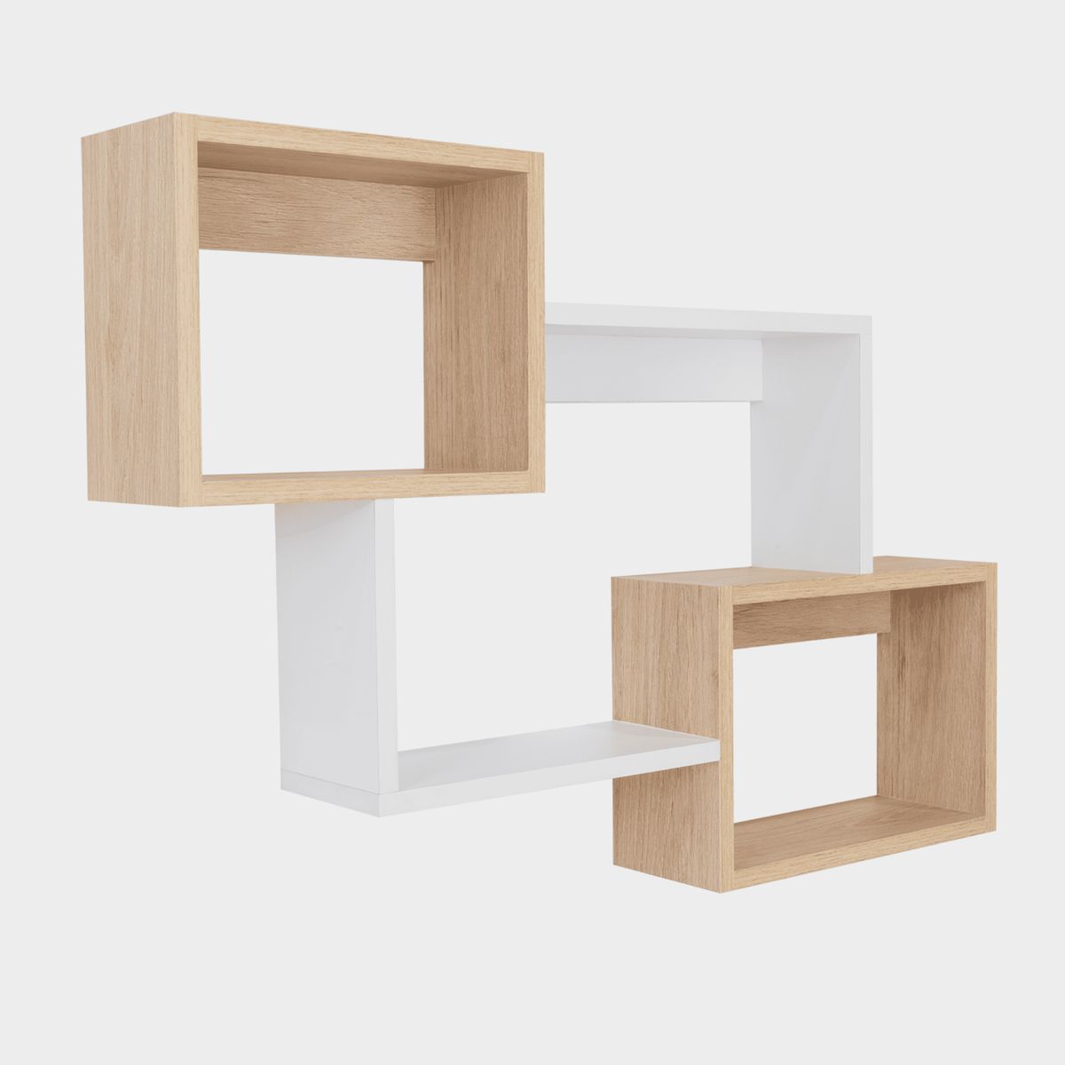 FMFURNITURE - Repisa Rectangular X3 Fm-030C - Café Claro / Blanco