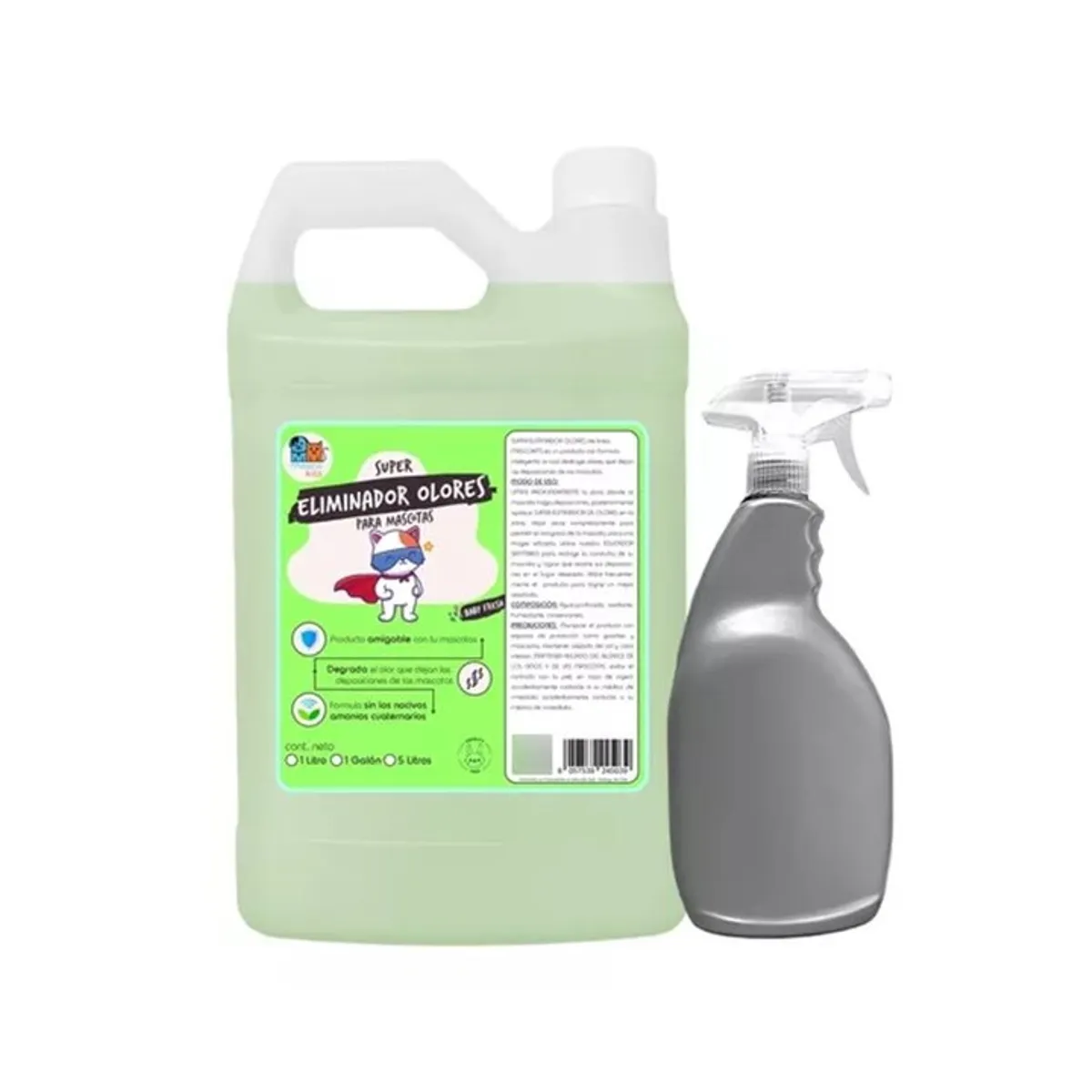 MASCOKITS - Eliminador De Olores Caca & Orina Perros Y Gatos 1 Galón