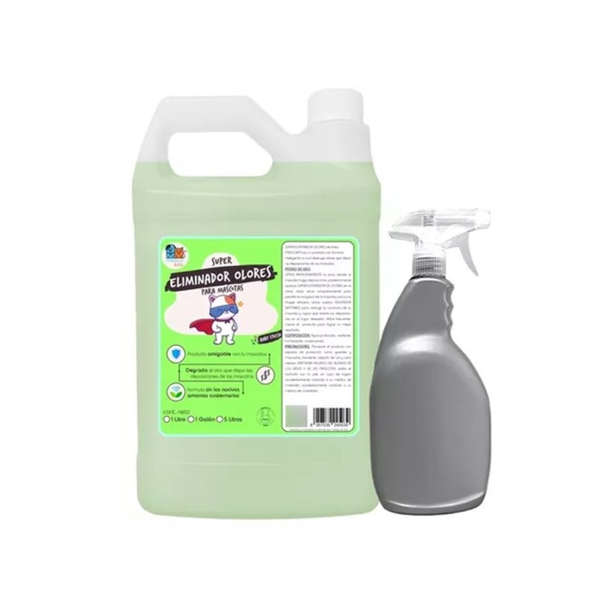 MASCOKITS - Eliminador De Olores Caca & Orina Perros Y Gatos 1 Galón