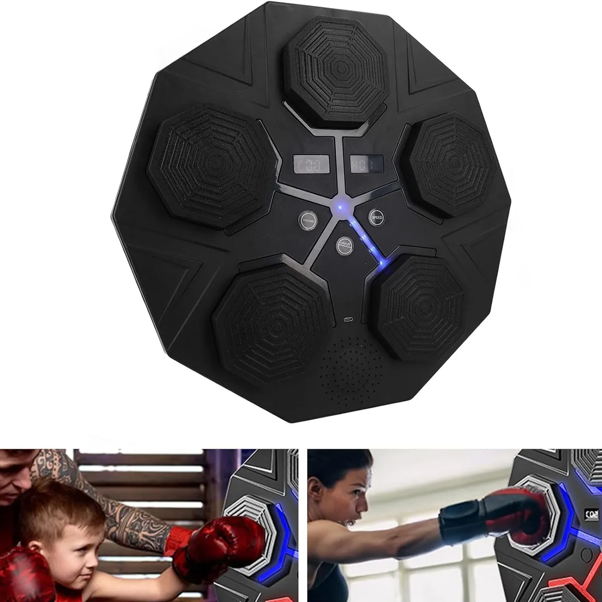 GENERICO - Máquina De Boxeo Recargable Con Música Bluetooth Luz Led