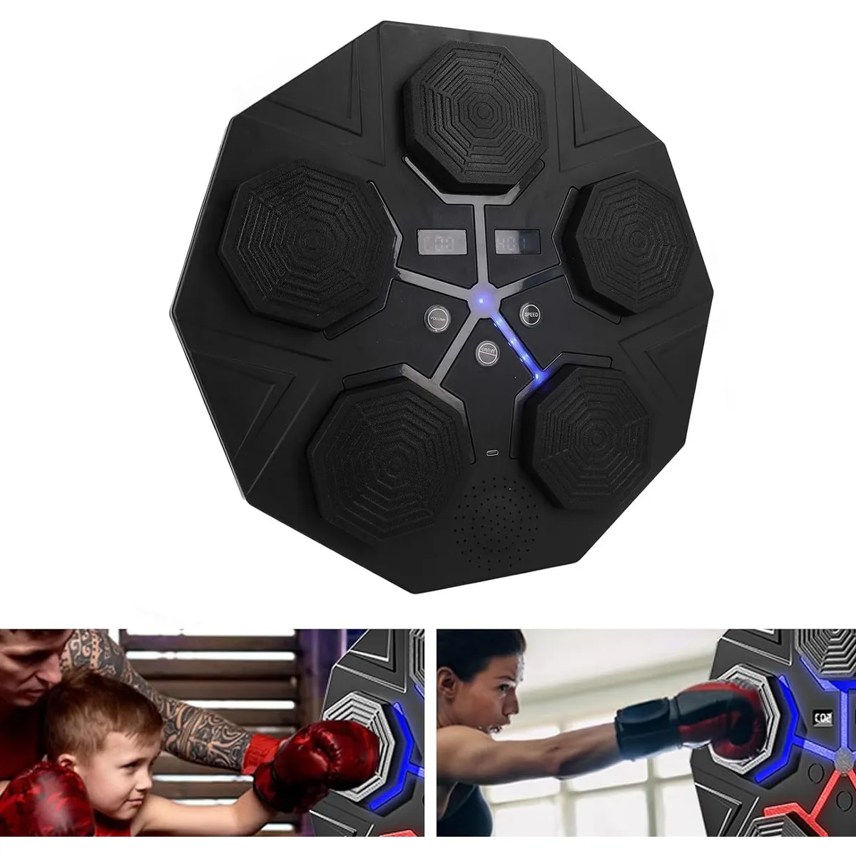 GENERICO - Máquina De Boxeo Recargable Con Música Bluetooth Luz Led