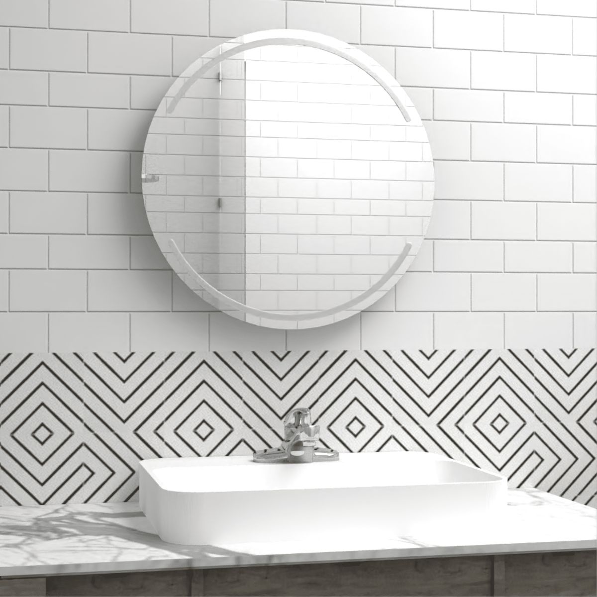 FMFURNITURE - Espejo Decorativo en forma Circular 60x60x19 cm