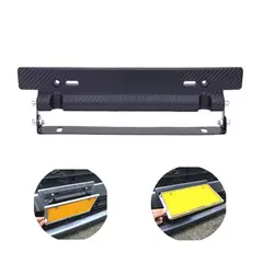 GENERICO - Porta Patentes Ajustable Universal Carbono Auto Tuning