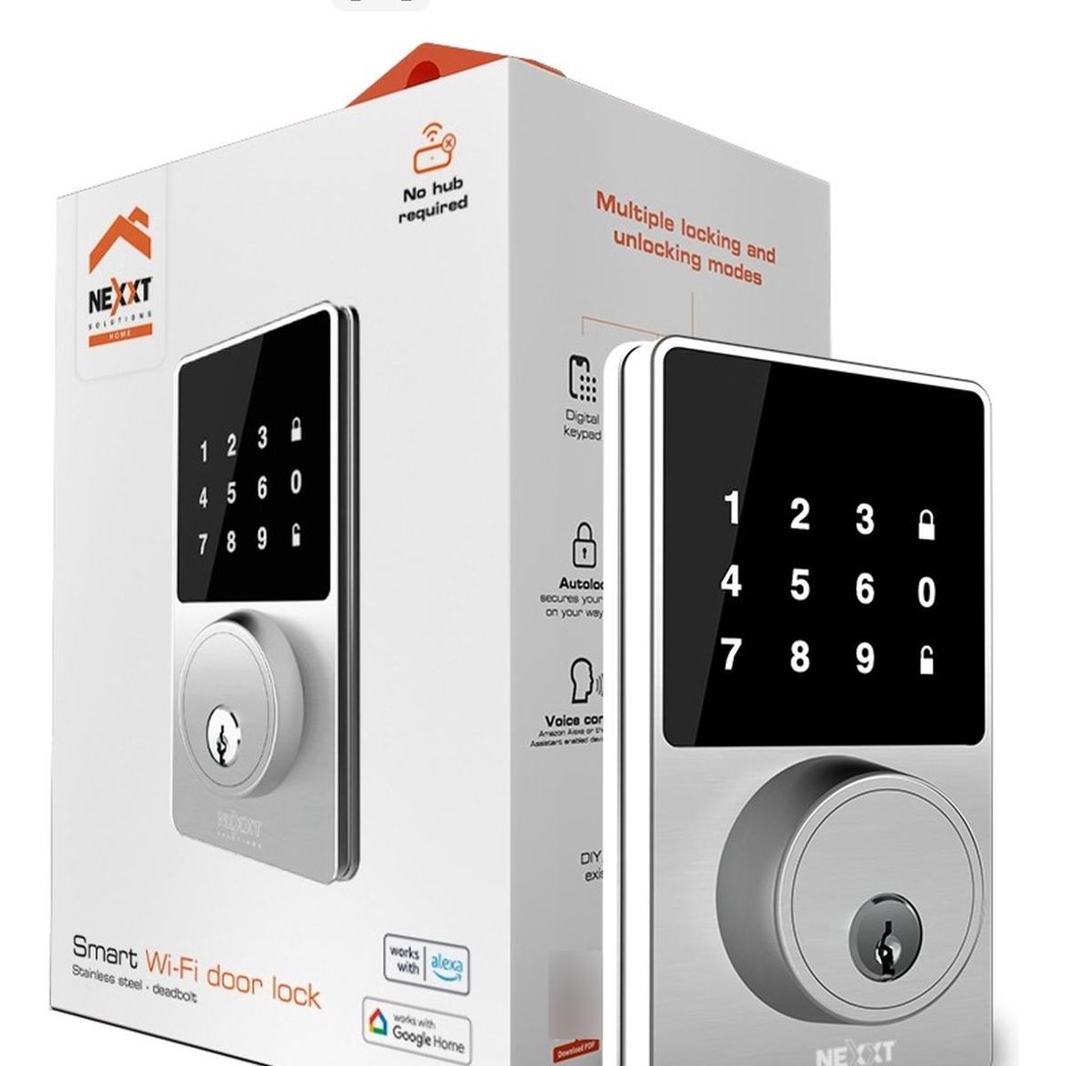 NEXXT SOLUTIONS - Cerradura Inteligente Nexxt Smart Wi-fi Door Lock Alexa Goog