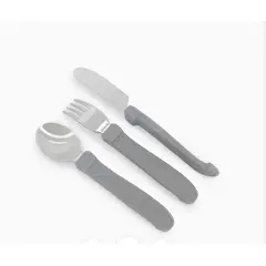 TWISTSHAKE - Cubiertos de Acero Inoxidable para Bebés Gris12m+