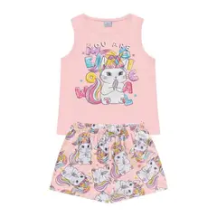 COYOTE KIDS - Pijama corto rosado algodón gatos fotoluminiscente - Rosa