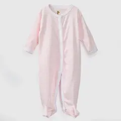 COYOTE KIDS - Enterito blanco rayas rosas algodón peruano - Blanco