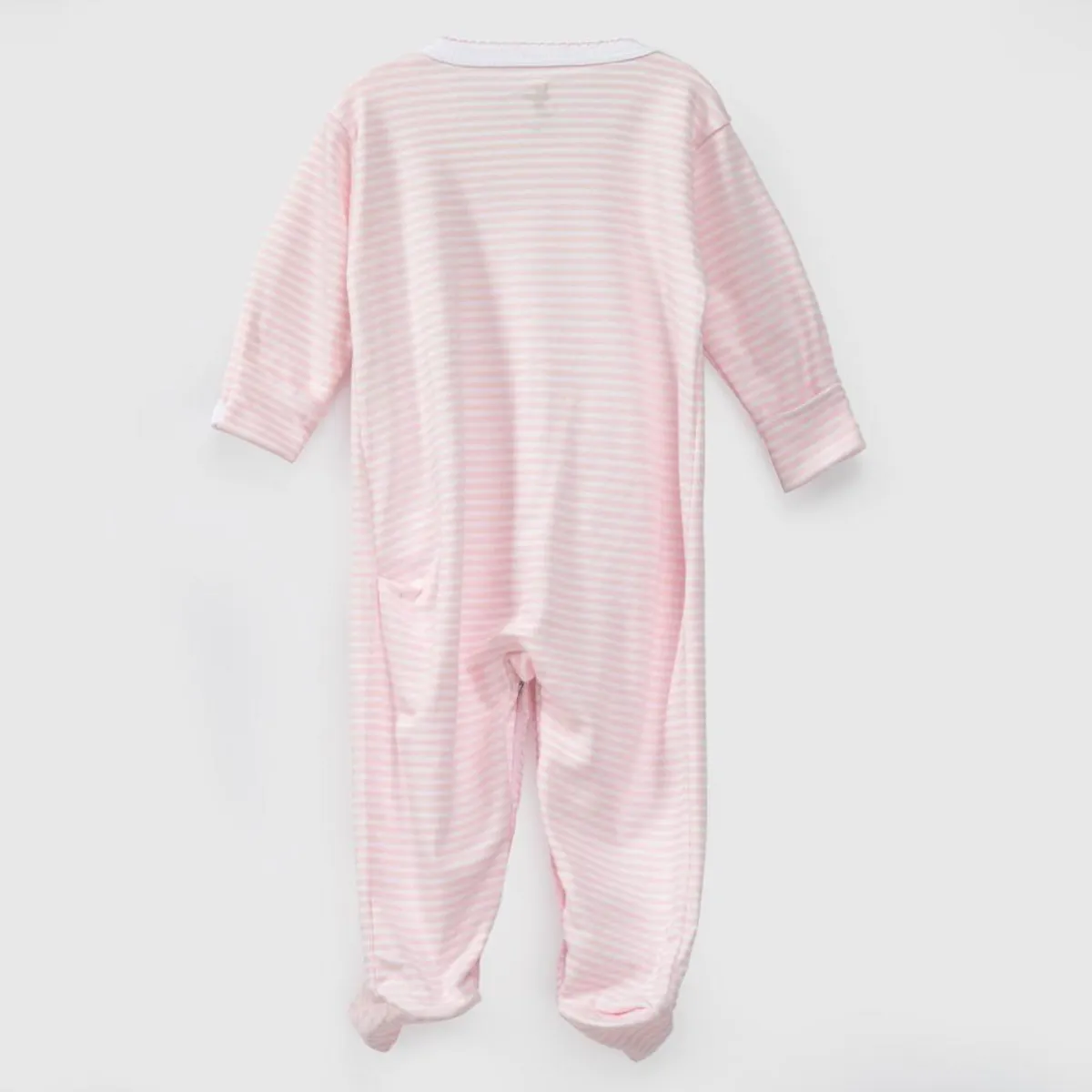 COYOTE KIDS - Enterito blanco rayas rosas algodón peruano - Blanco