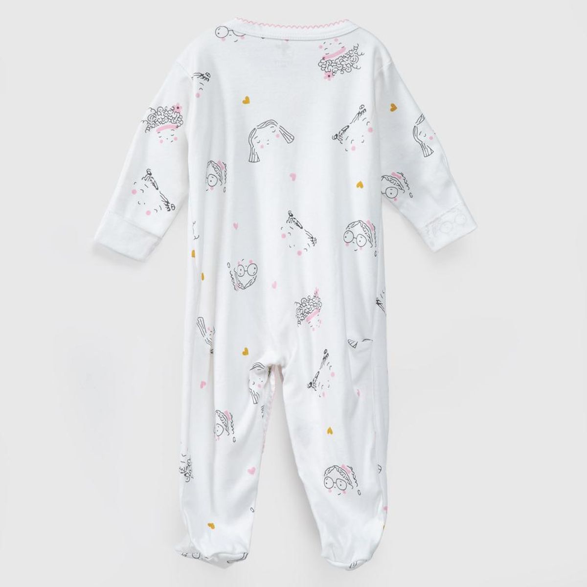 COYOTE KIDS - Enterito blanco cara de niña algodón peruano - Blanco