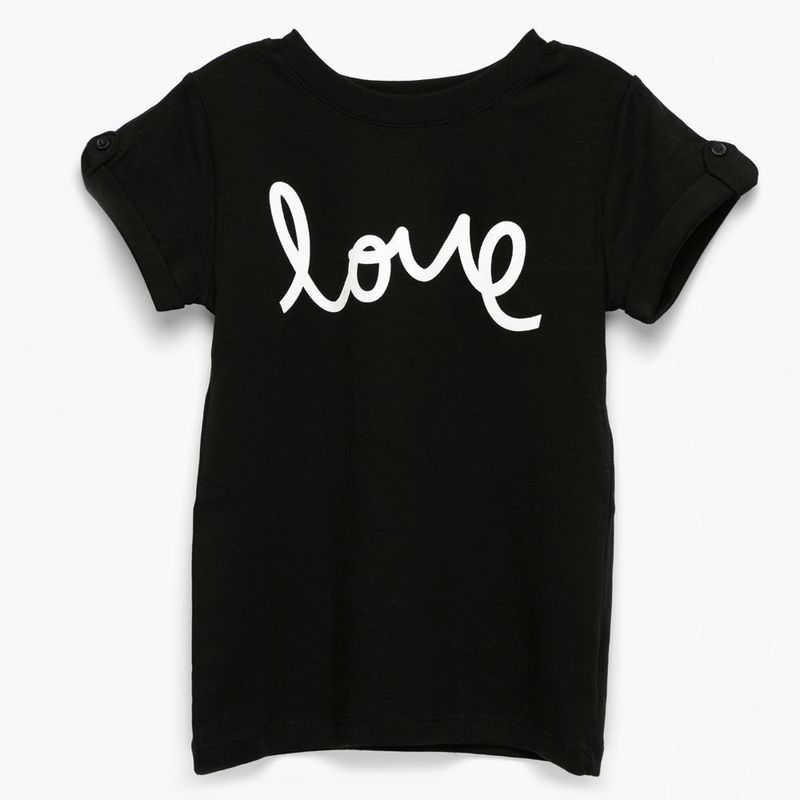 COYOTE KIDS - Polera negra love adulto algodón peruano - Negro