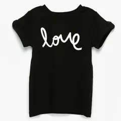 COYOTE KIDS - Polera negra love adulto algodón peruano - Negro