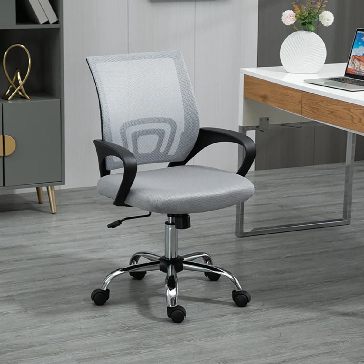 RELAN - Silla de Oficina Mesh Ergonómica Ejecutiva Gris