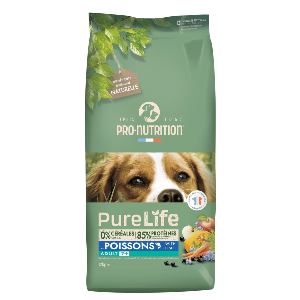 PRO NUTRITION FLATAZOR - Alimento Pure Life Adult 7+ Perro 12 Kg