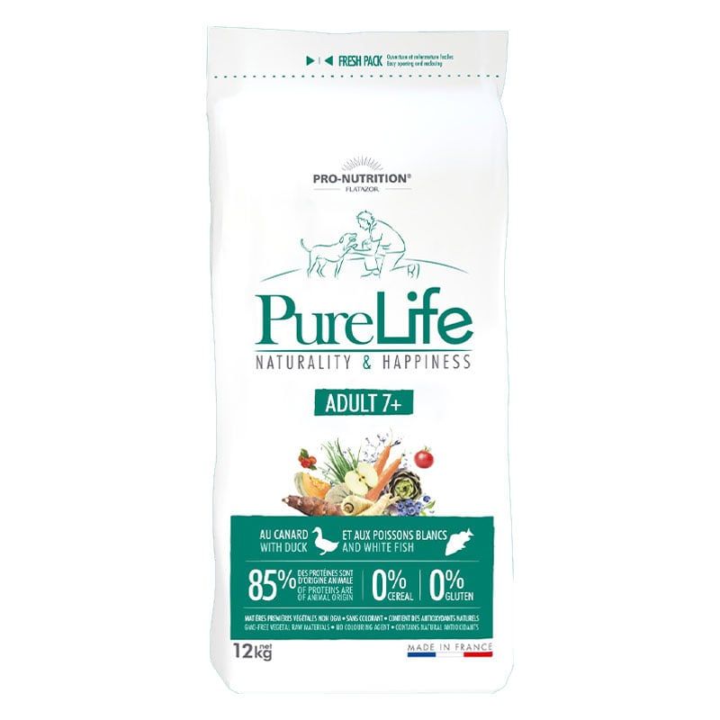 PRO NUTRITION FLATAZOR - Pure Life Alimento Adult 7+  Perro 12 Kg