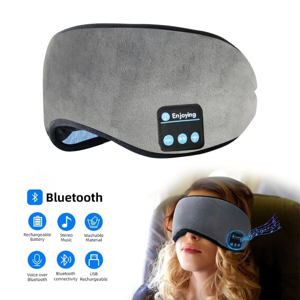 GENERICO - Mascara Antifaz Para Dormir Auriculares Bluetooth Inalambrico