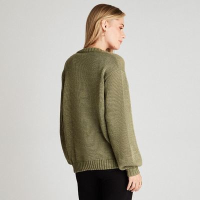 Imagen 2 del producto Cárdigan Verde Manga Larga Cuello V