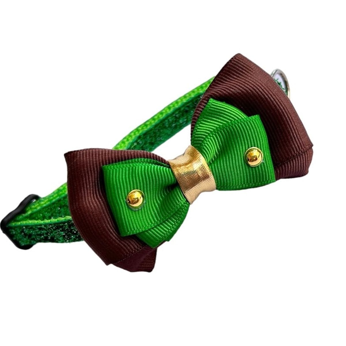 GENERICO - Collar con corbatín para gatos verde