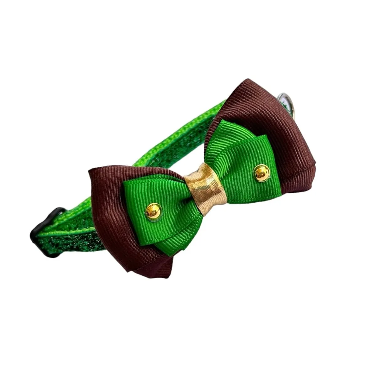 GENERICO - Collar con corbatín para gatos verde