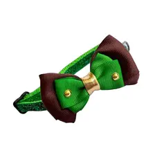 GENERICO - Collar con corbatín para gatos verde