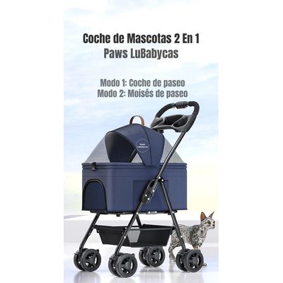 Imagen 2 del producto Coche Plegable 2 En 1 Para Mascotas Negro