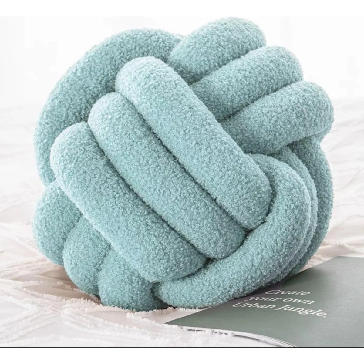 GENERICO - Cojin Decorativo Modelo Nudo Acolchado - Celeste