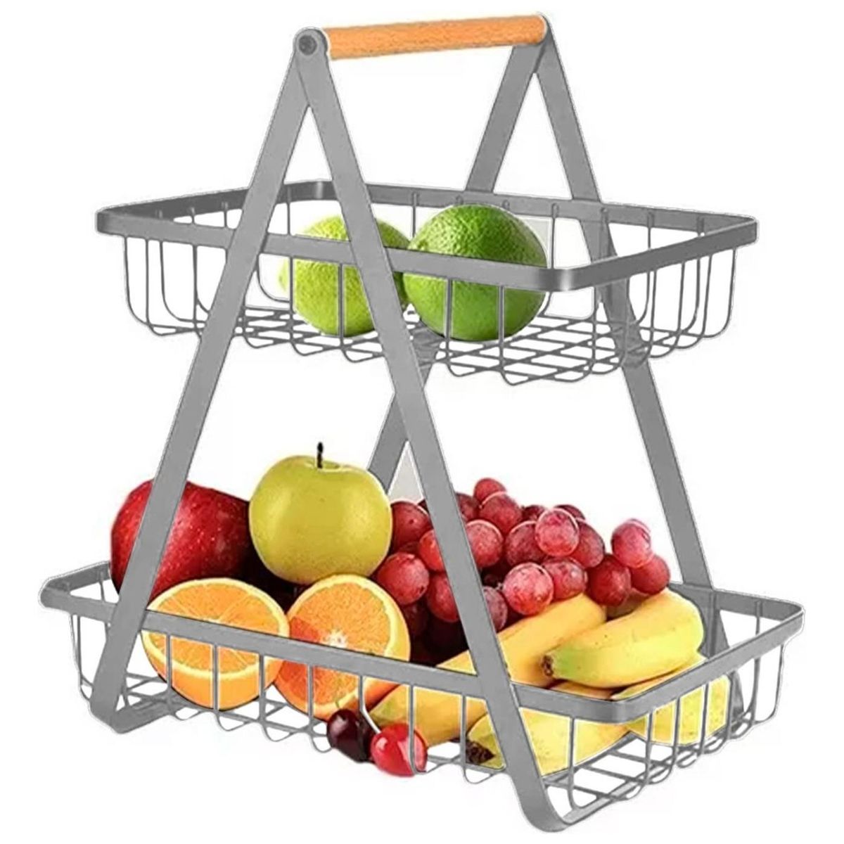 GENERICO - Rack Organizador Multiuso Y Decorativo 2 Niveles Gris