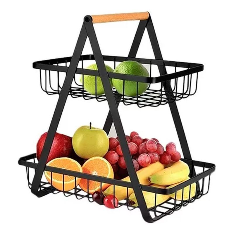 GENERICO - Rack Organizador Multiuso Y Decorativo 2 Niveles Negro
