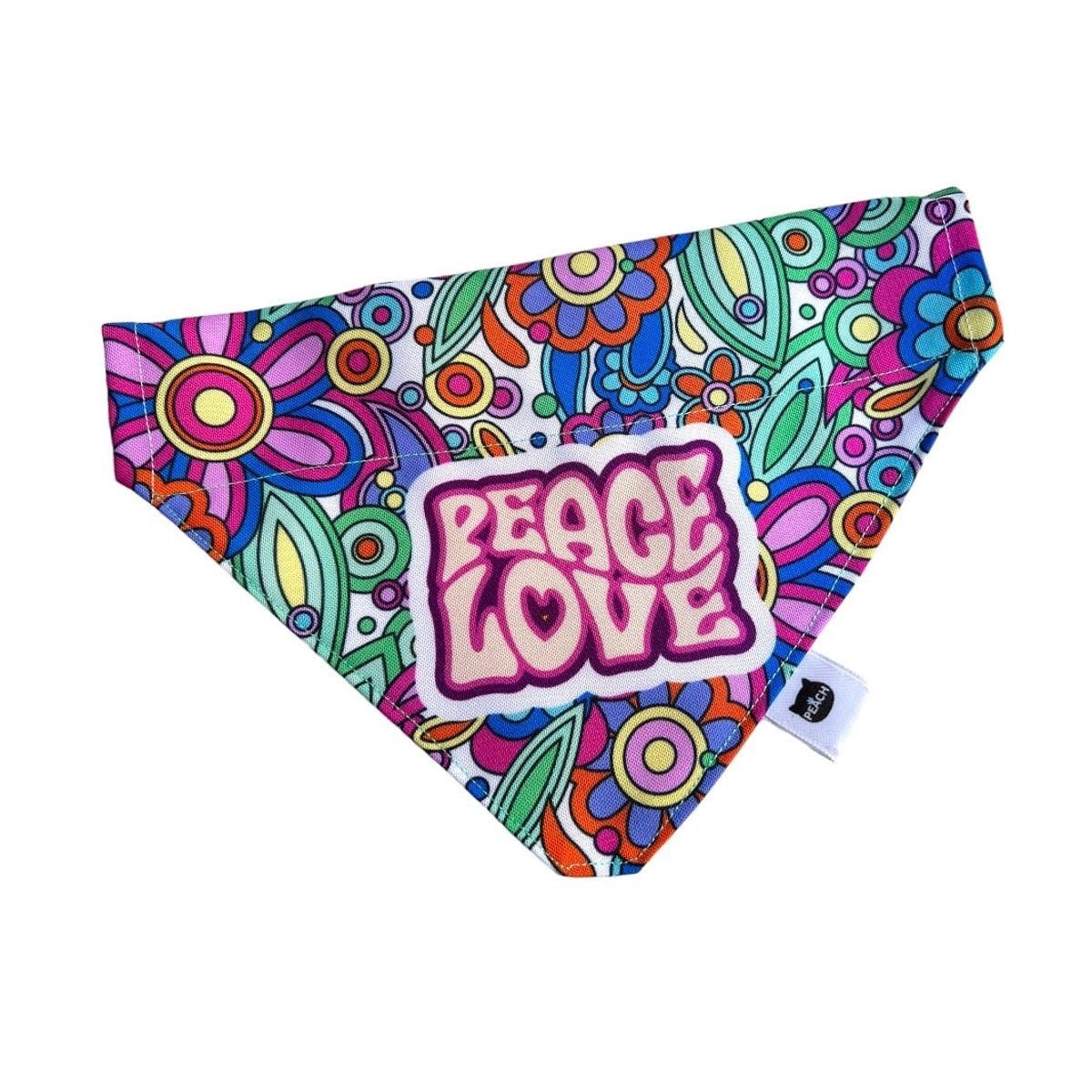 GENERICO - Bandana para perros diseño Peace Love talla L