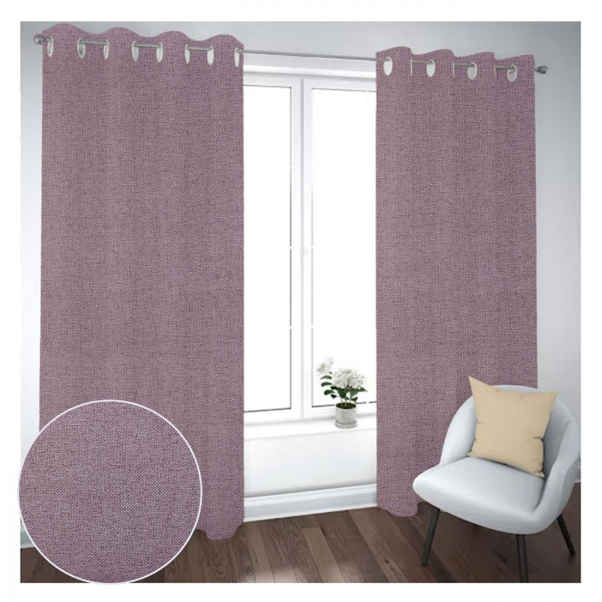 GENERICO - Cortina Black Out 2 Paños Decorativa Café Liso N°13(140X230)