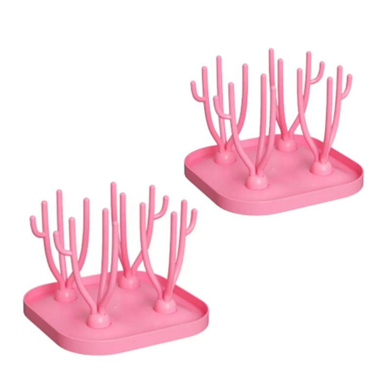 KIVARA - Secador Escurridor Organizador Mamadera 2 Unidades Rosa
