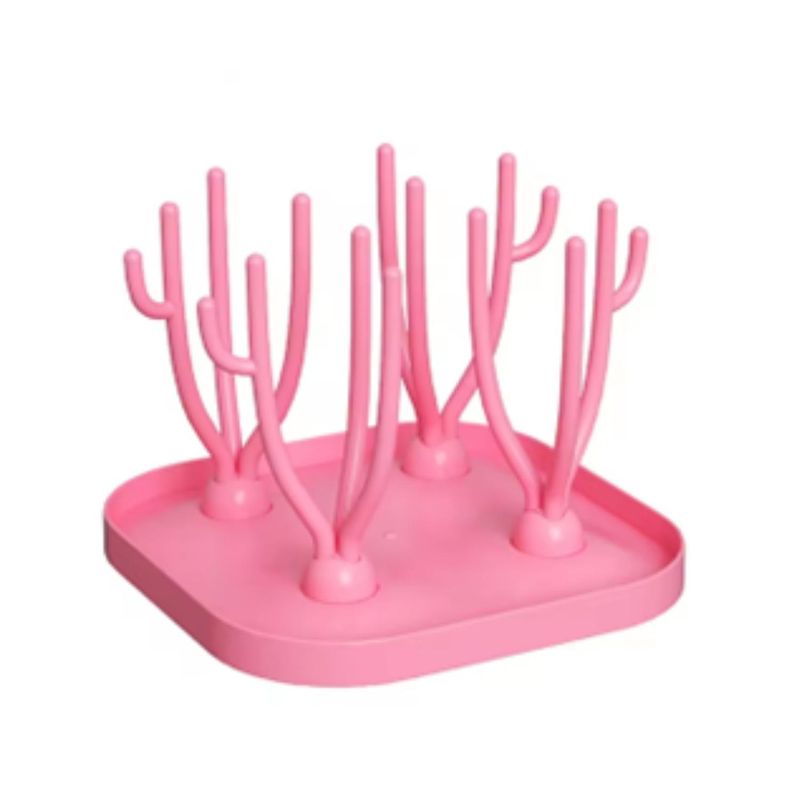 KIVARA - Secador Escurridor Organizador Mamaderas Biberones Rosa