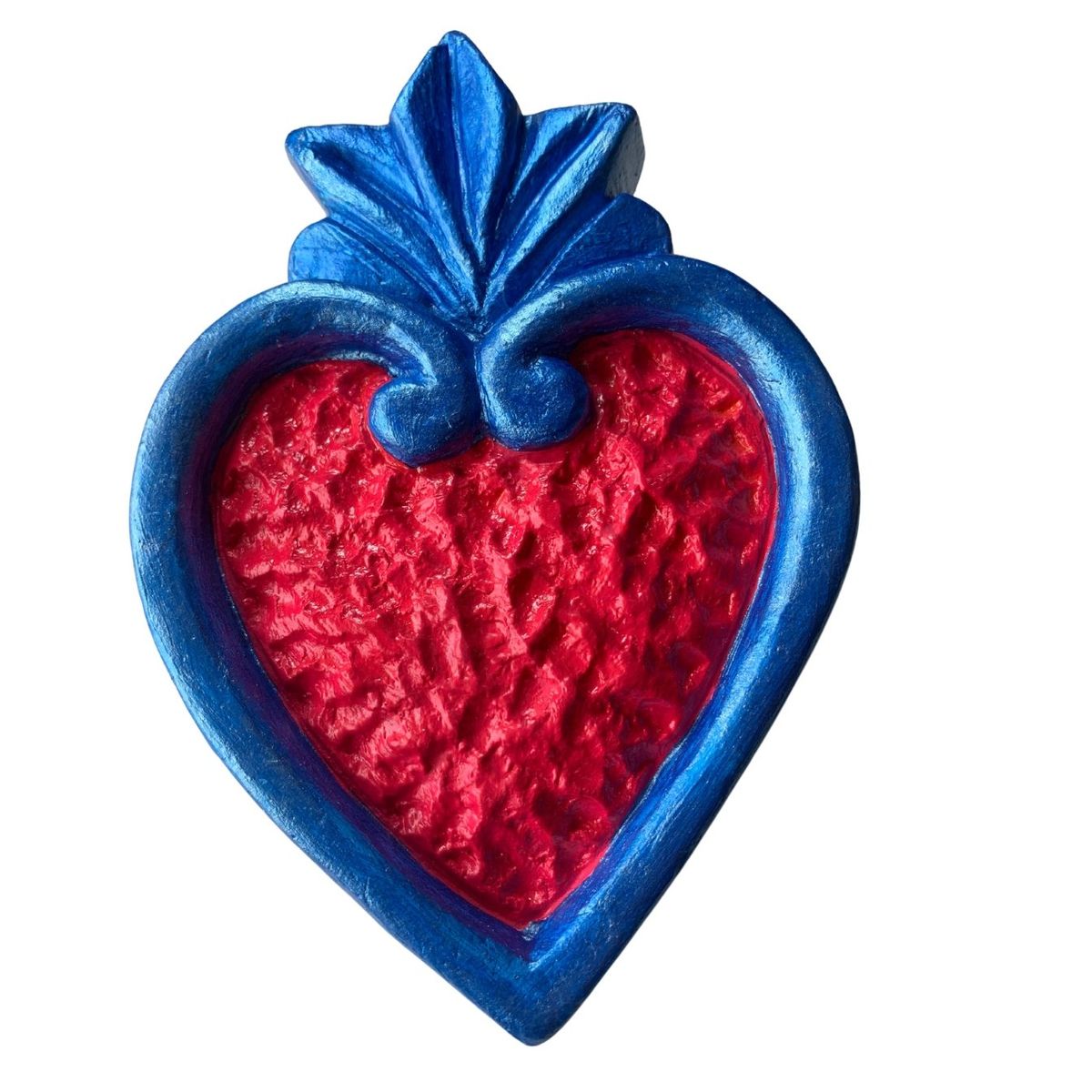 GENERICO - CORAZON LLAMA SUPERIOR FUCSIA -AZUL TORNASOL GRANDE