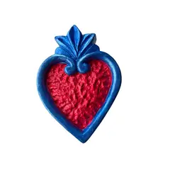 GENERICO - CORAZON LLAMA SUPERIOR FUCSIA -AZUL TORNASOL GRANDE