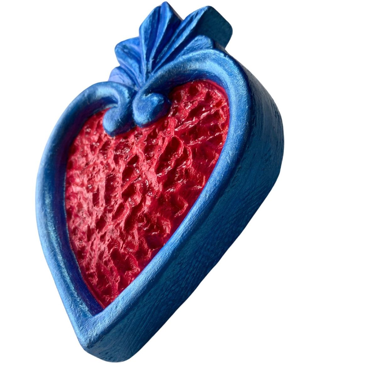 GENERICO - CORAZON LLAMA SUPERIOR FUCSIA -AZUL TORNASOL GRANDE
