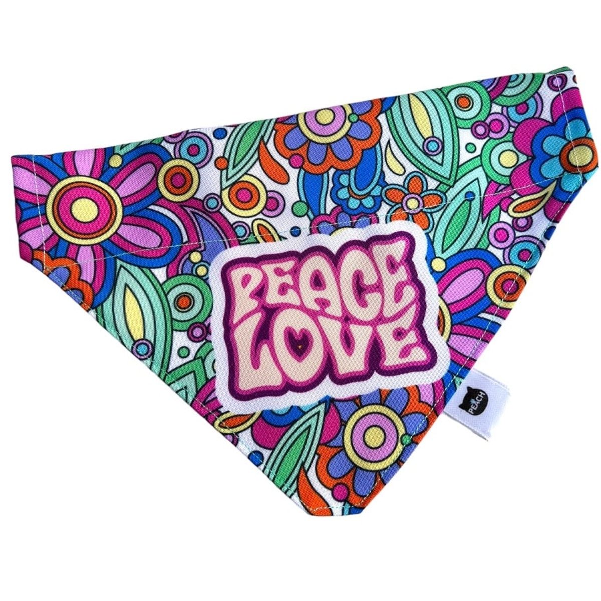 GENERICO - Bandana para perros diseño Peace Love talla M