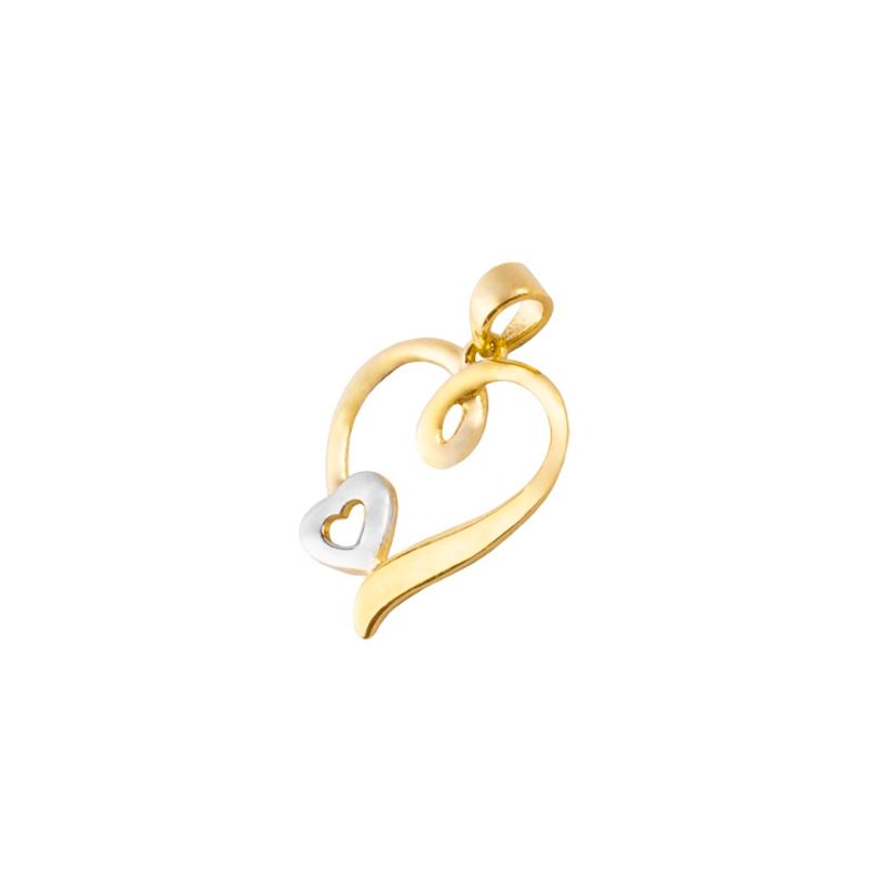 JB JOYAS BARON - Colgantes de Oro 18kt Modelo Corazón Grande y Chico