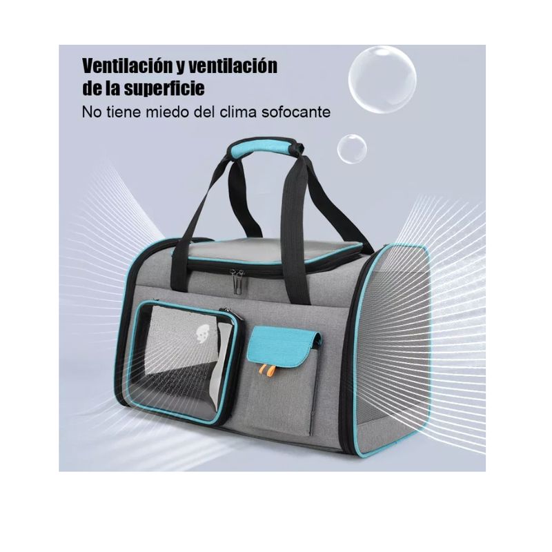 GENERICO - Bolso Transportador Gato Avion Mochila Mascotas Respirable