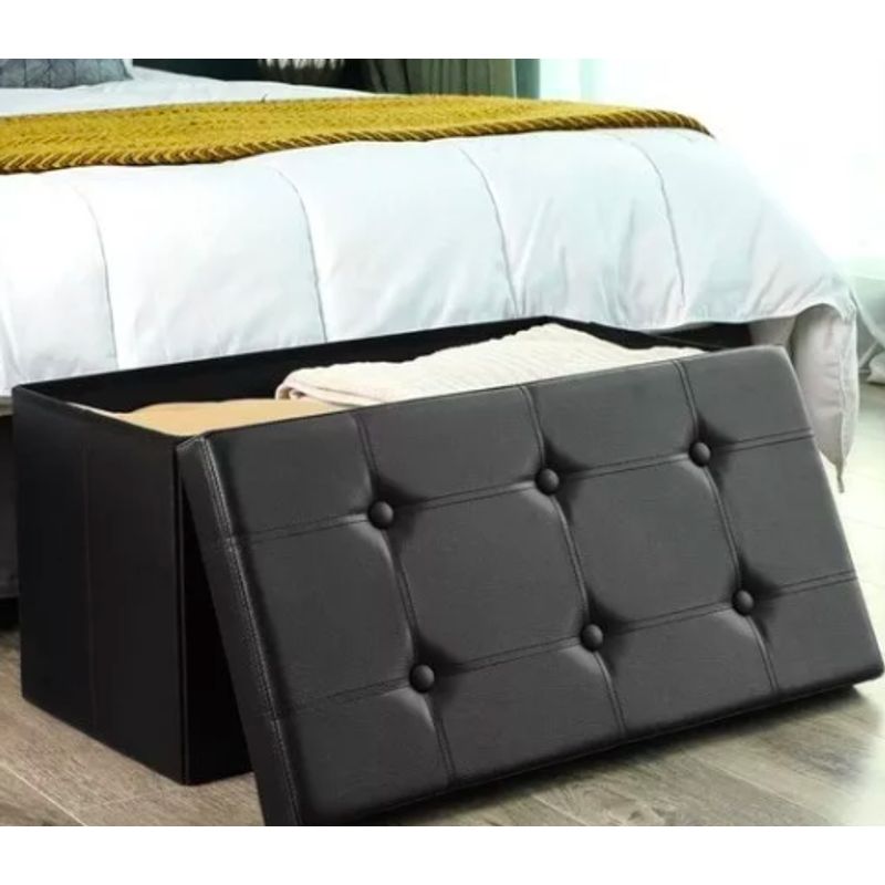 GENERICO - Banqueta Baul Puff Negro
