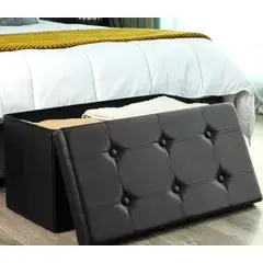 GENERICO - Banqueta Baul Puff Negro.