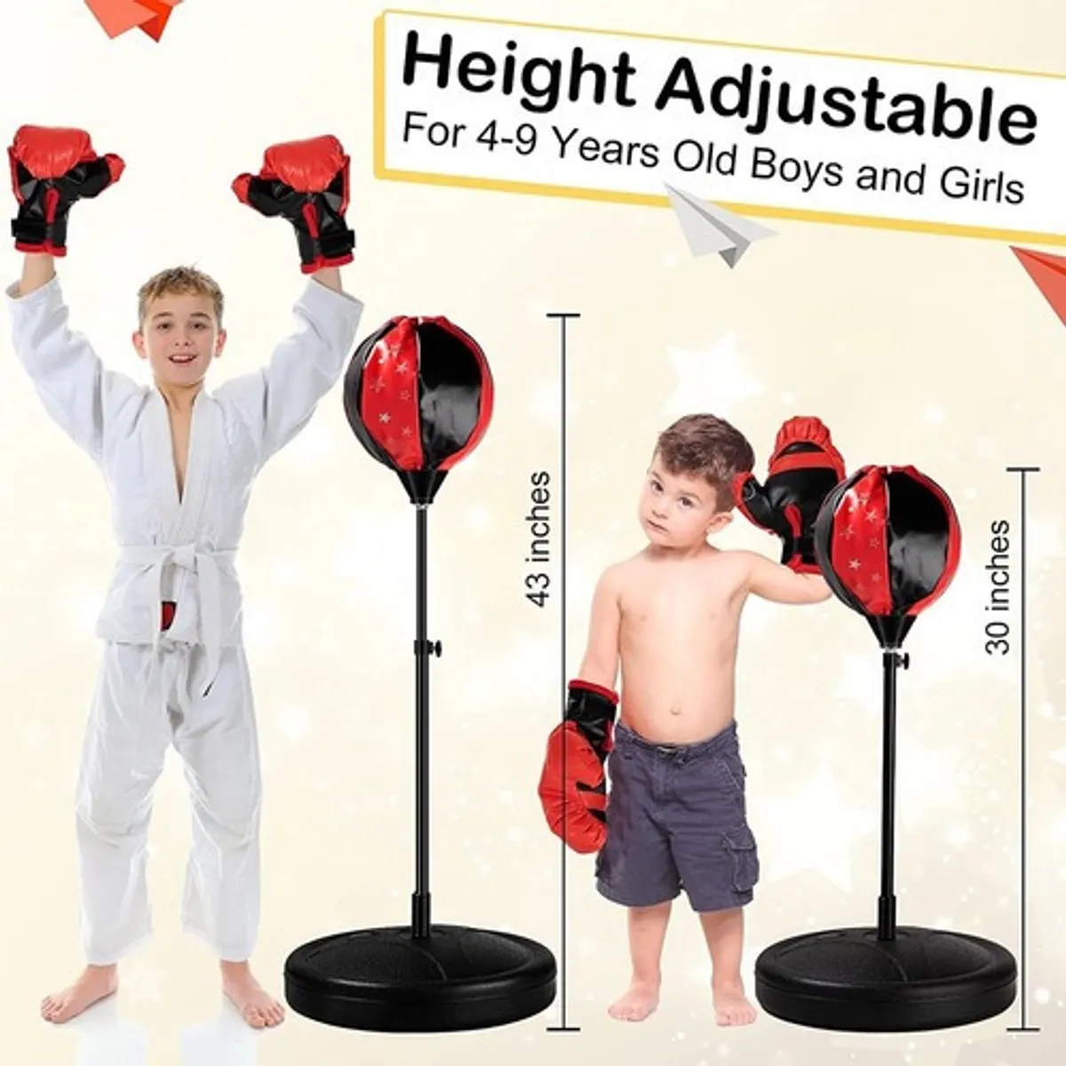 GENERICO - Kit De Juego De Boxeo Guantes Y Base Deportivo Niños