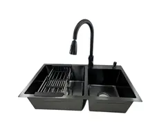 MODERN SPACE - Lavaplatos 68x38 Cm 2.5 Mm Black + Llave extraíble + Disp.